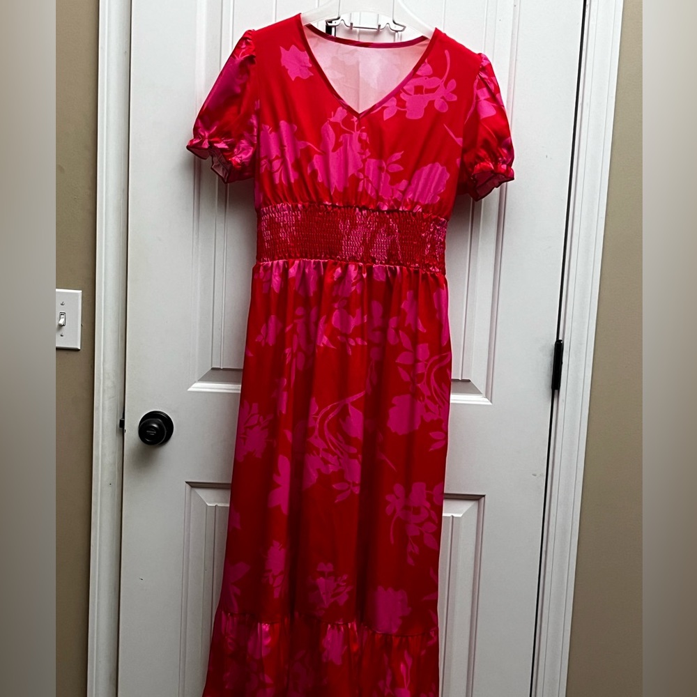 Pink and Orange Floral dress